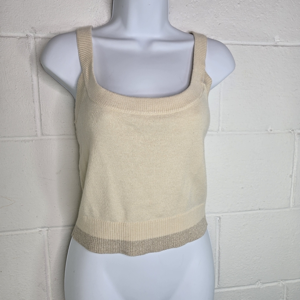 Soma Cream Knit Recycled Yarn Cropped Tank Top S